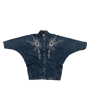PADO Vintage 80s Beaded Embroidered Denim Jackets Size: S